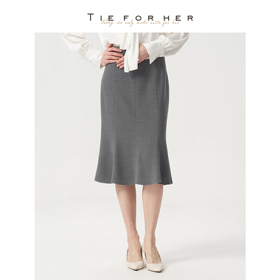 TieForHer Smog人鱼半身裙女高腰显瘦鱼尾优雅千金风通勤高智感