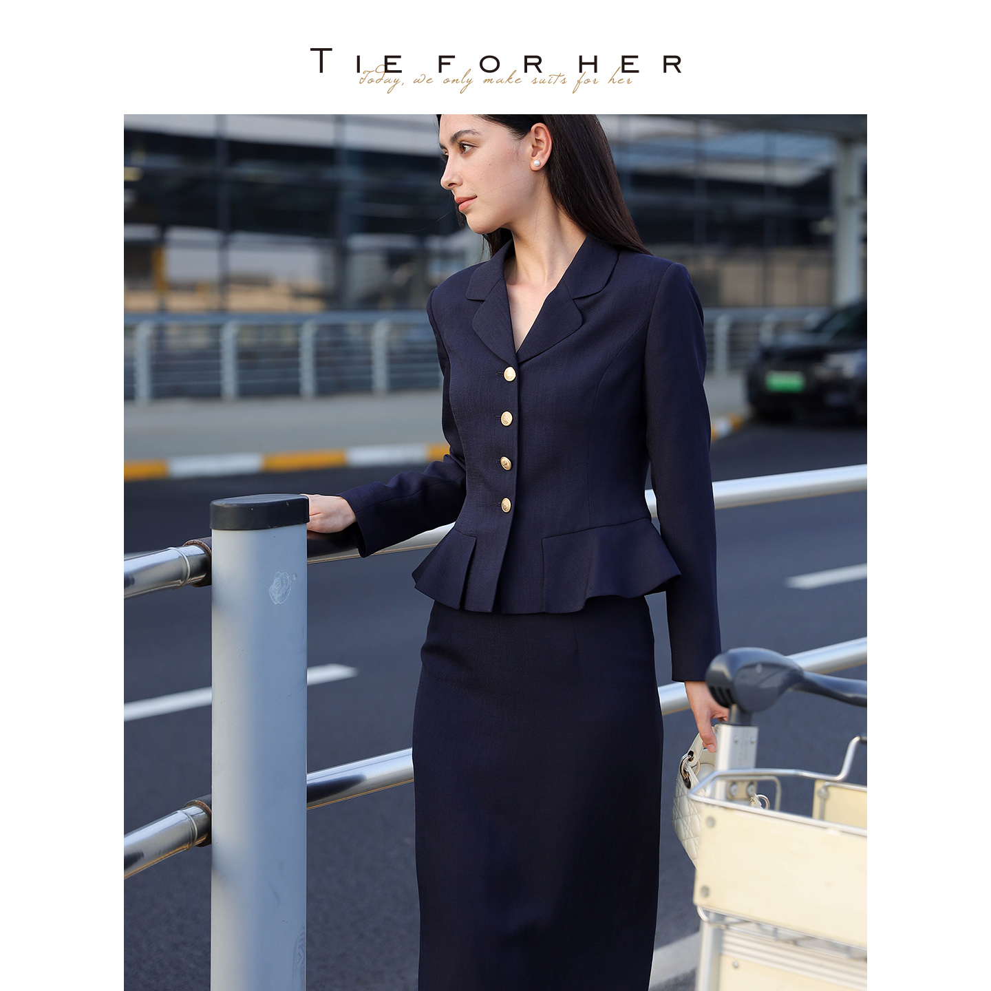 TieForHer  简约垂坠感优雅职场通勤半身裙一步包臀半裙