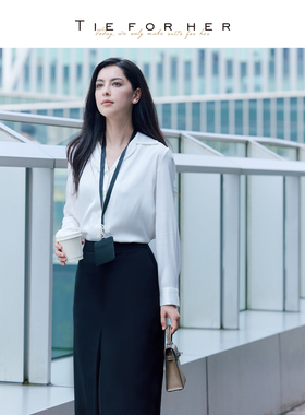 TieForHer Marlo博主同款黑色A字半身裙女高级感显瘦通勤氛围感