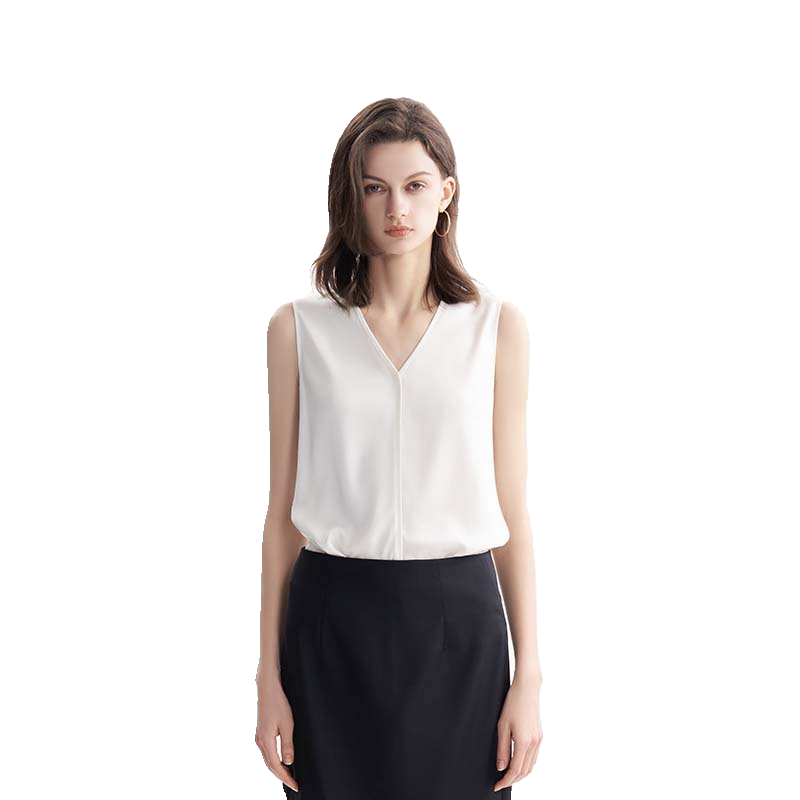 TieForHer V领显瘦百搭白色气质基础日常通勤女士背心吊带