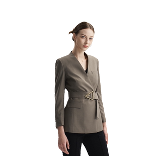 TieForHer Leona羊毛西装外套 女士收腰显瘦 高级感三角扣西装