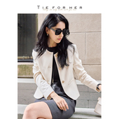 TieForHer Beverly比弗利小香风短外套女圆领法式 高级感通勤上衣