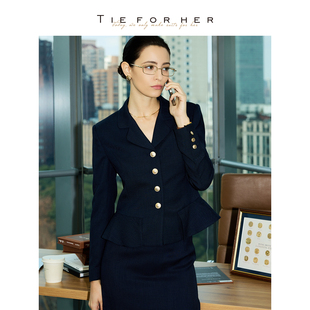 TieForHer Leiden千金外套 优雅显瘦收腰通勤西装短外套上衣女
