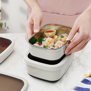 学生专用304不锈钢餐盒微波炉加热饭盒儿童水果保鲜盒上班族单格