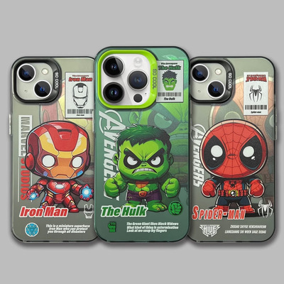 钢铁侠适用苹果17手机壳14pro11彩银16E漫威15plus炫酷12nimi新款