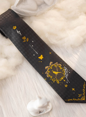 【月色星象】JK/DK小物定位金线提花织金刺绣领带【金丝雀】现货