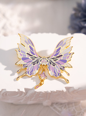 【月色星象】原创JK/DK小物金属仿珐琅徽章胸针【紫翼】现货