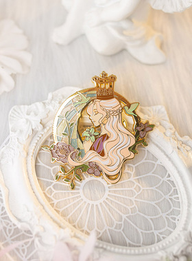 【月色星象】原创JK/DK小物金属珐琅徽章胸针【月隐公主】现货