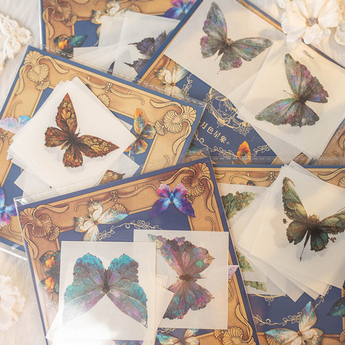 月色星象蝴蝶装饰刮刮贴合集