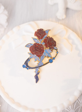 【月色星象】原创JK/DK小物金属珐琅徽章胸针【玫瑰星云】现货