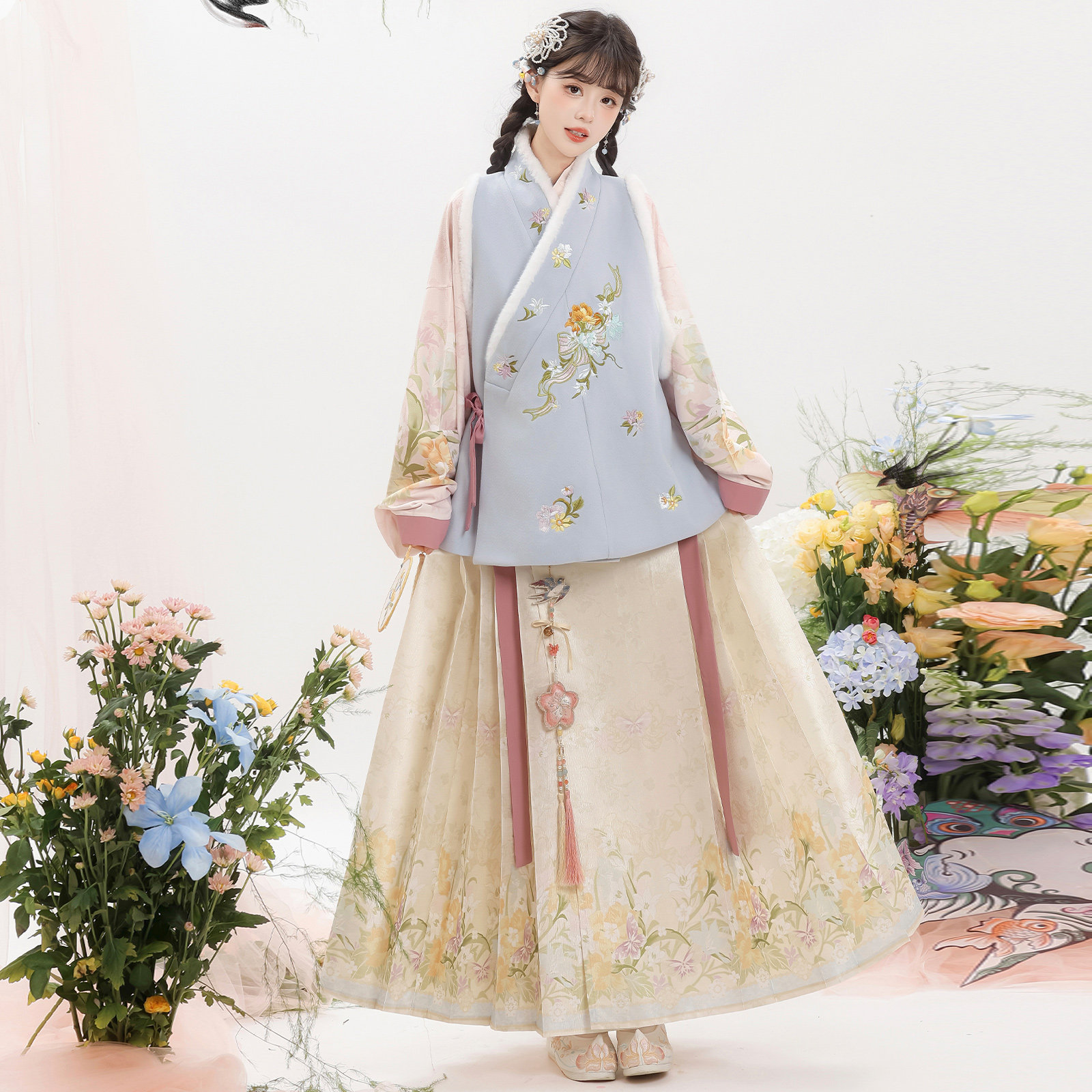 玉术【生烟】原创汉服女汉元素交领上衣新中式时尚加厚秋冬款套装,女装/女士精品,汉服套装,淘宝优惠券,粉丝福利购,淘宝优惠卷