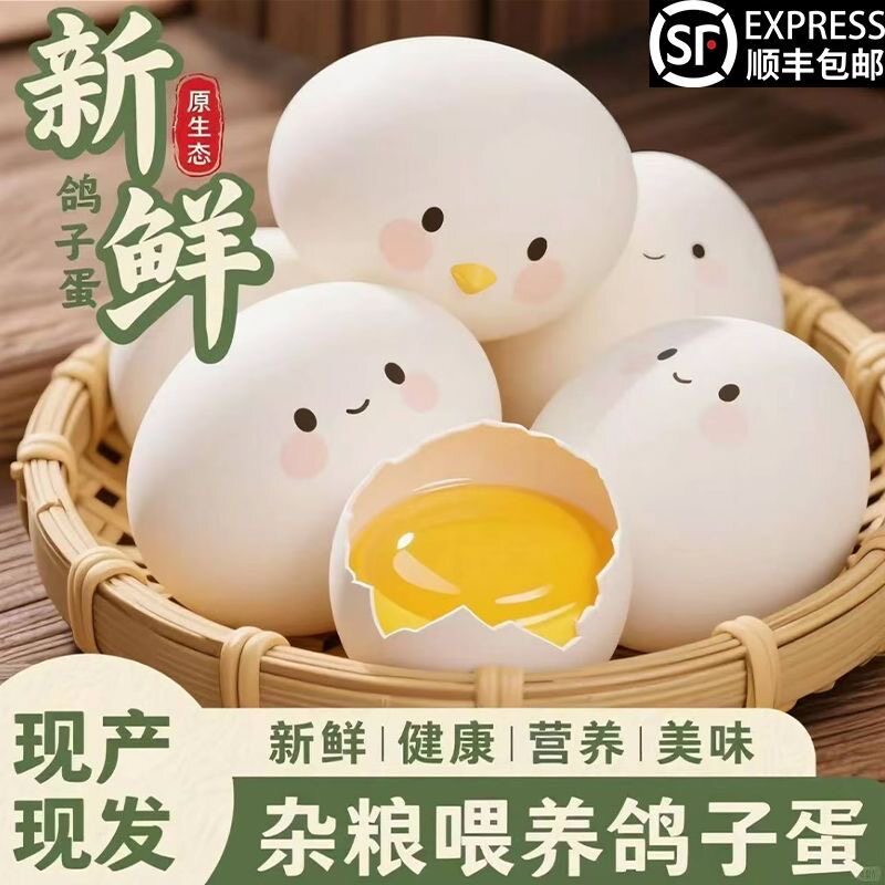 【顺丰】假一赔十鸽子蛋新鲜五谷杂粮喂养信鸽蛋孕妇宝宝辅食