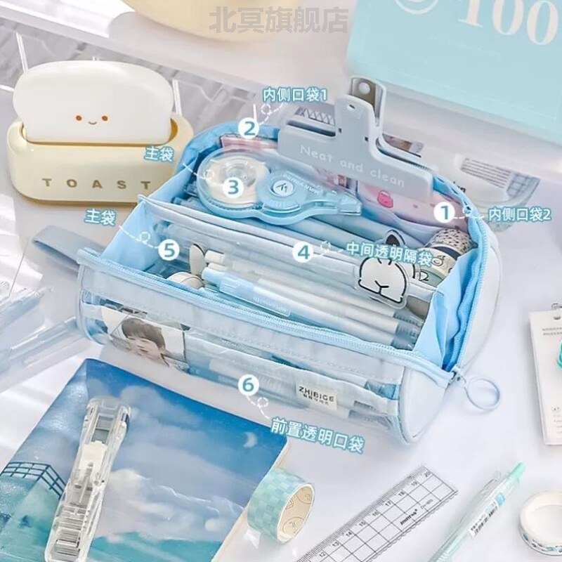 闺蜜笔袋差生文具盒铅笔盒抽象小众冷门笔袋女士高颜值笔袋圆形