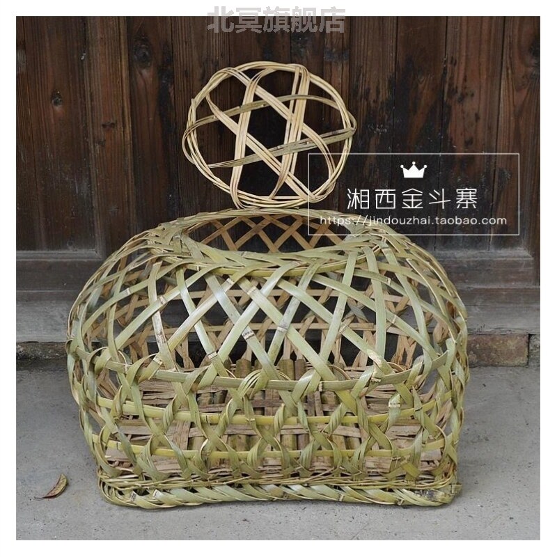 竹编鸡罩笼竹织鸭罩竹笼鸡鸭拍戏用具纯手工竹编灯罩镂空烤大号简
