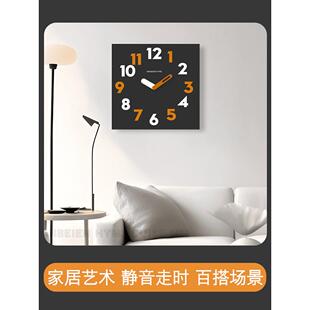 2025新款方形抽象个性客厅挂钟表现代简约艺术挂墙时钟大数字挂表