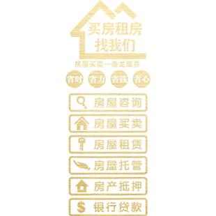 招聘创意房产中介店铺玻璃门贴纸租售墙贴租赁房屋托管橱窗广告字
