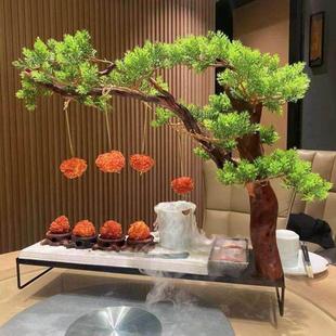网红荔枝虾球妃子笑餐具个性迎客松根雕铁艺装饰树形位上明档摆盘