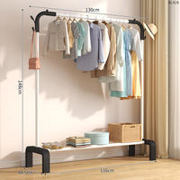 Floor-standing clothes drying rack, household hanging clothes rack, clothes drying rack, clothes drying rack, standing clothes, cat, indoor drying, balcony, ear, bedroom thumbnail 4