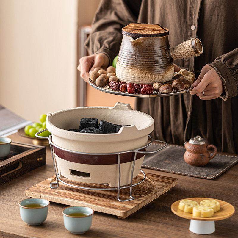 2025新款围炉煮茶炭炉烧烤炉家用户外烤火炉木碳陶土泥炉烤奶茶壶,餐饮具,茶壶,淘宝优惠券,粉丝福利购,淘宝优惠卷