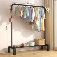 Floor-standing clothes drying rack, household hanging clothes rack, clothes drying rack, clothes drying rack, standing clothes, cat, indoor drying, balcony, ear, bedroom thumbnail 3
