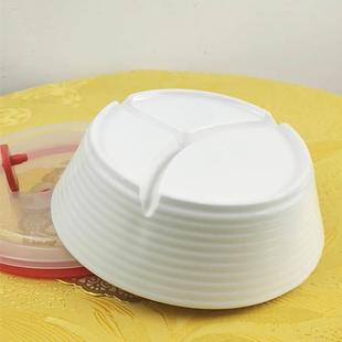 2023新款陶瓷餐盘分格家用大人加深圆形陶瓷盘子三格餐盘多格餐碗