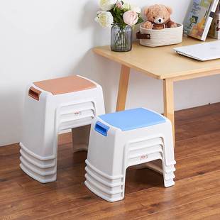 塑料小凳子家用矮凳儿童板凳可叠放方凳成人客厅茶几浴室洗澡登子