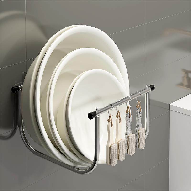 浴室盆子脸盆脸收纳层架不锈钢化妆室厕放洗盆置物架壁挂式免所打,家庭/个人清洁工具,脸盆架,淘宝优惠券,粉丝福利购,淘宝优惠卷