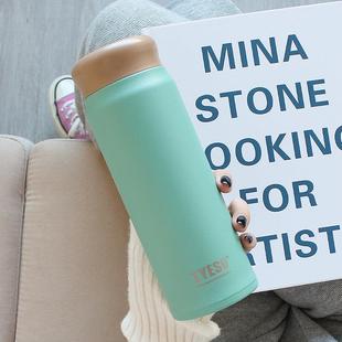 简约磨砂保温杯男女学生不锈钢水杯潮流ins原宿风大容量500ml杯子