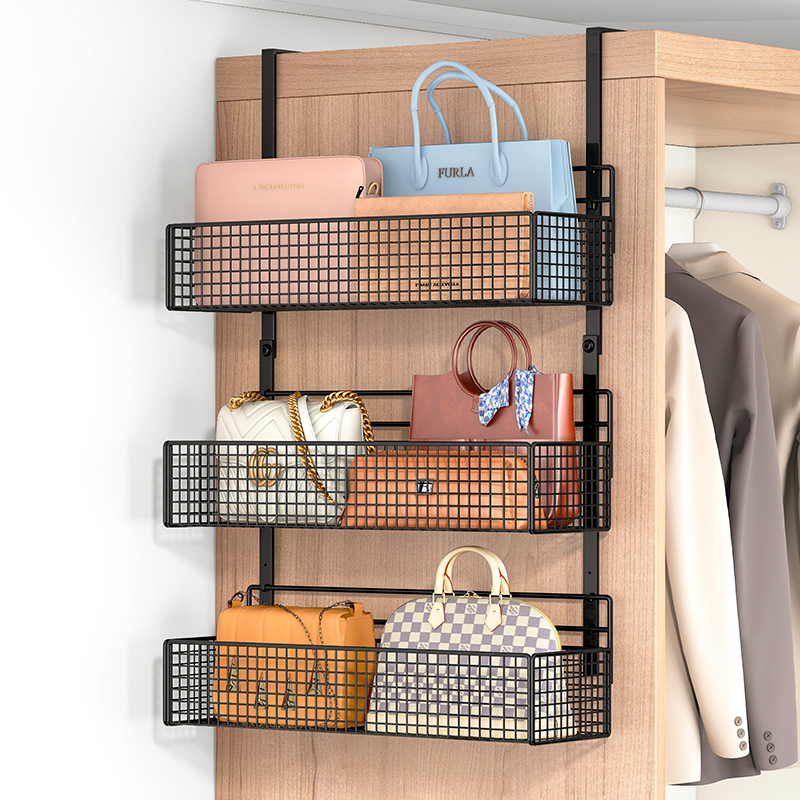 包包收纳神器置物架衣柜侧面挂袋存放悬挂式壁挂架子家用手袋宿舍