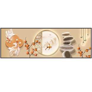 床头装饰画卧室贴画背景壁画自粘宾馆民宿山水画现代风景轻奢墙贴