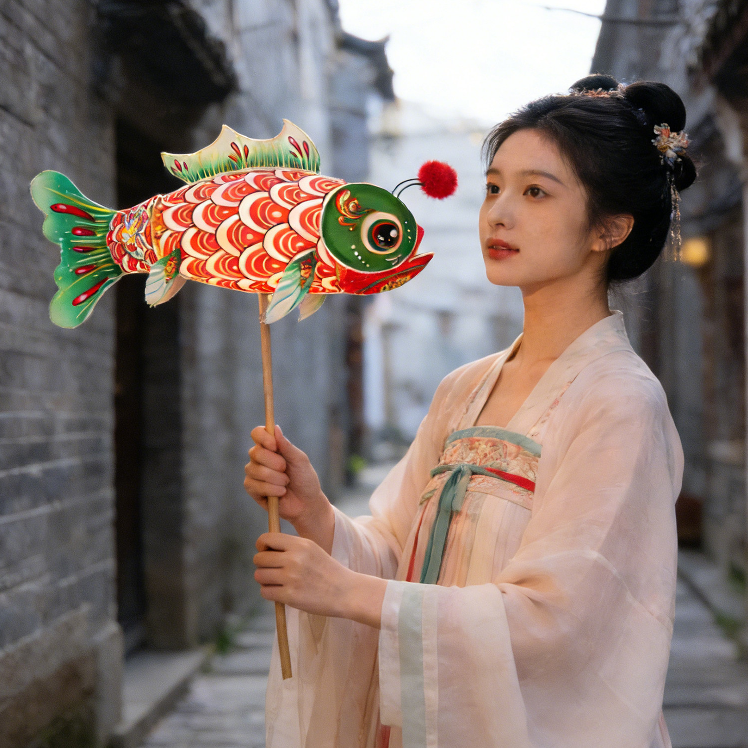 元宵节新款鱼灯笼diy手工材料包儿童手提花灯DIY制作创意非遗中式