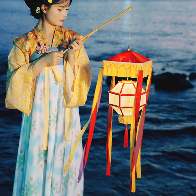 传统花灯绛纱灯六角宫灯
