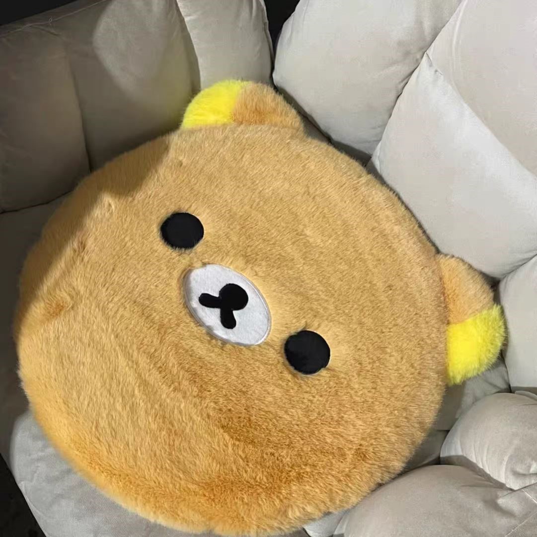 小红书同款轻松熊毛绒记忆棉坐垫学生教室办公室椅子汽车沙发圆垫