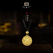 金包银八宝罗盘吊坠经典 福字挂坠时来运转莲花镂空项链情侣毛衣链