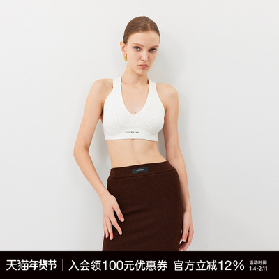 UNAWARES毛织穿插露背运动背心
