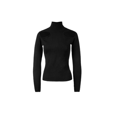 UNAWARES肩位镂空设计针织毛衣