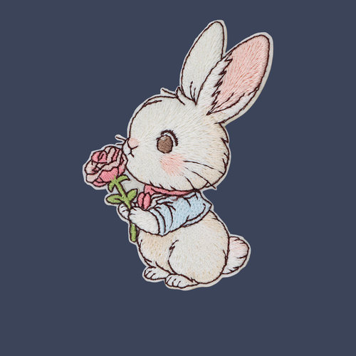 可爱小动物自粘刺绣布贴