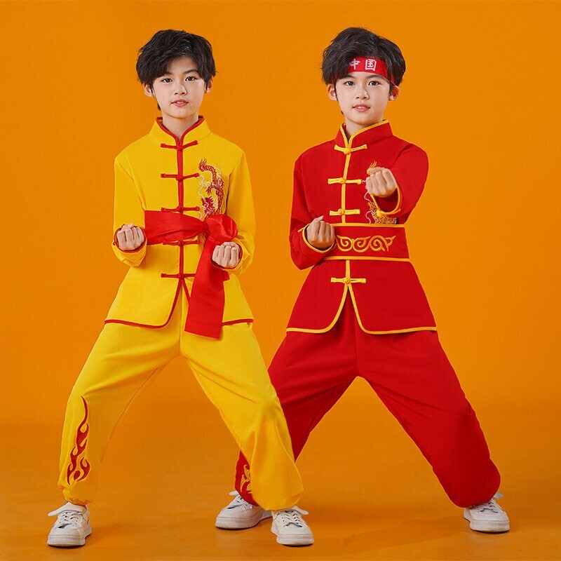 儿童武术练功服长短袖少儿男女服装夏季六一儿童专业开幕式套装