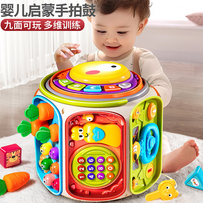 婴儿音乐早教六面体手拍鼓玩具