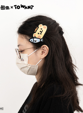 小熊虫来咯发夹刘海夹碎发夹侧边夹bb夹卡通发刺绣卡子布艺女头饰