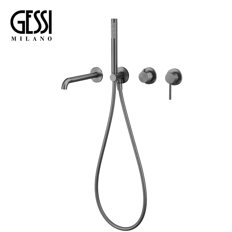 意大利gessi捷仕瀑布淋浴花洒浴缸龙头全铜嵌入式大流量手持花洒