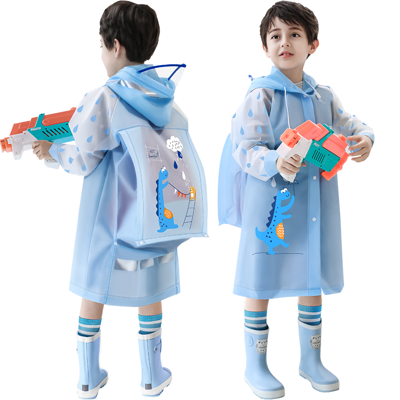 儿童雨衣男童幼儿园小学生上学带书包位大童防水宝宝男孩雨披