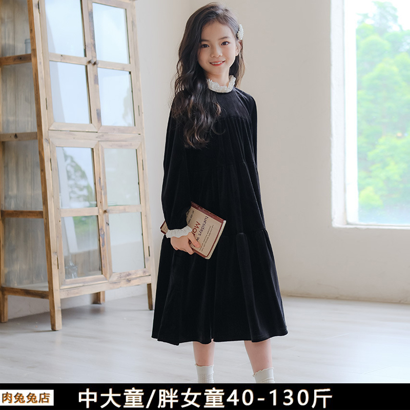 女童连衣裙秋装2025新款胖女孩公主裙中大童胖童儿童裙子加肥加大