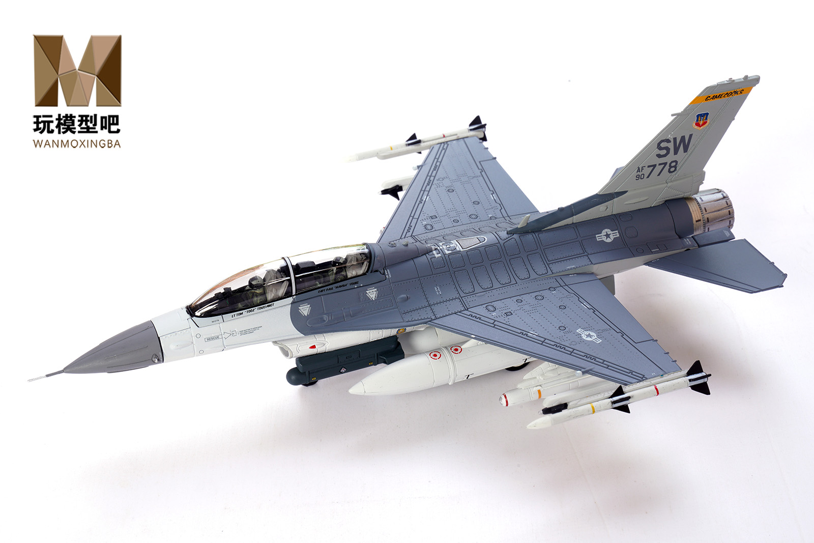 Ramen 1/72 F-16D“米格杀手”美军第19中队合金成品模型军事收藏