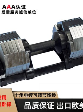 电镀哑铃可调节健身家用男士实心快速精钢练臂肌32公斤十角配重量