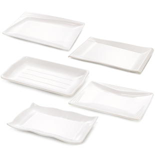 白色密胺长方形火锅配菜盘子仿瓷创意饭店炒菜盘子商用烧烤店餐具