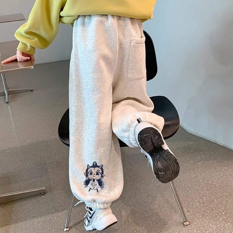 哪吒儿童休闲裤春秋款男童女童同款宽松时尚长裤中大儿童洋气裤子