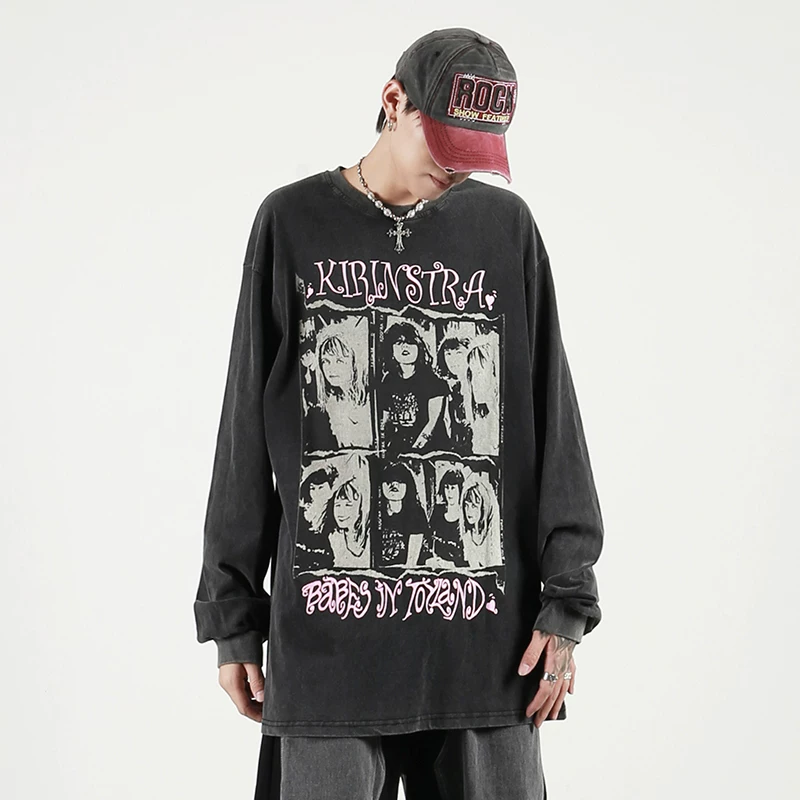 Ретро лонгслив? Hmm: Original: "Retro long-sleeve, brand sweatshirt hip-hop style, couple clothing, American style, oversize"