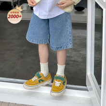 虾酱麻麻男童牛仔短裤外穿夏季2025新款中大童宽松儿童薄款五分裤