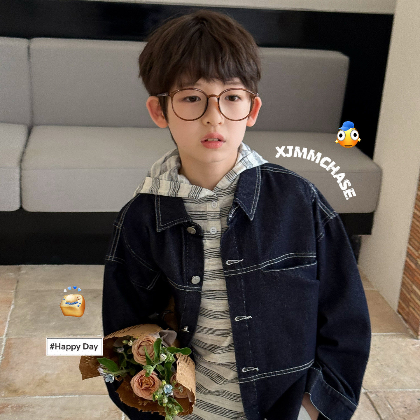 【xjmmchase原创】虾酱麻麻男童牛仔外套秋季洋气百搭儿童装上衣